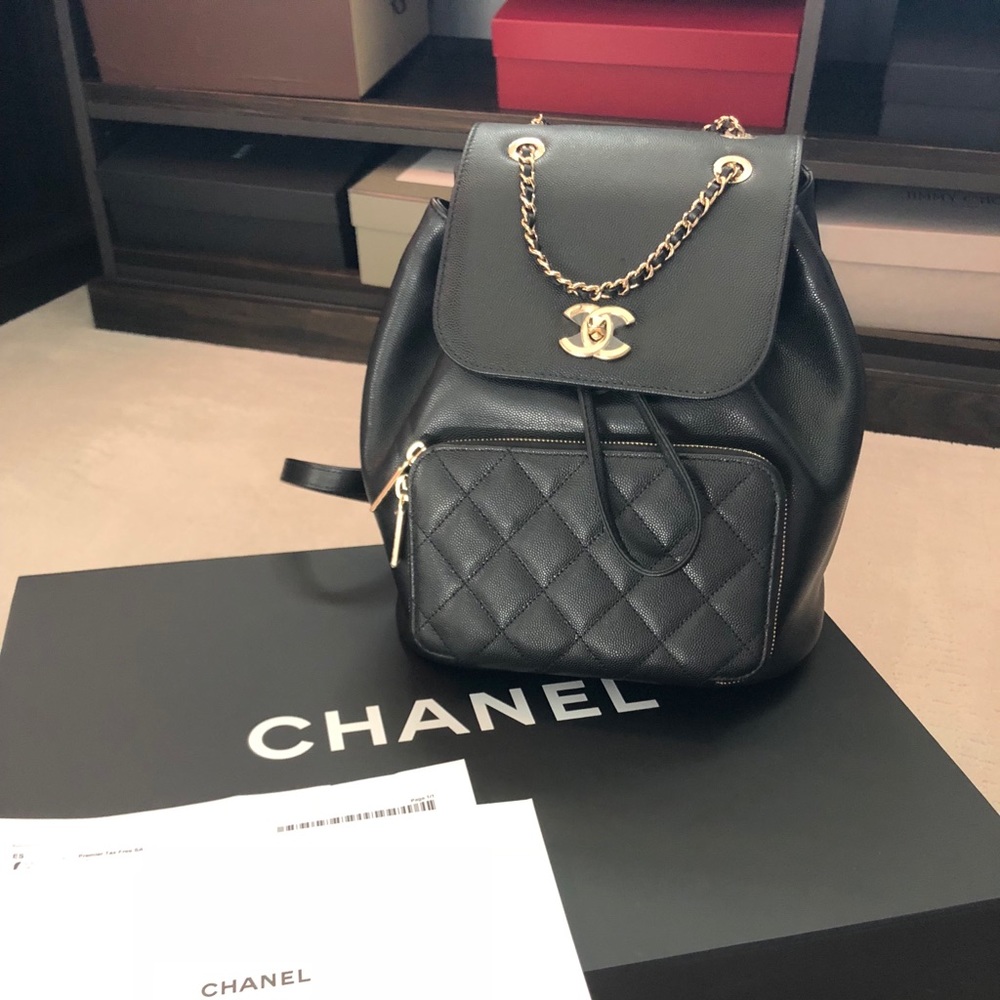 Chanel Business Affinity  Backpack black caviar